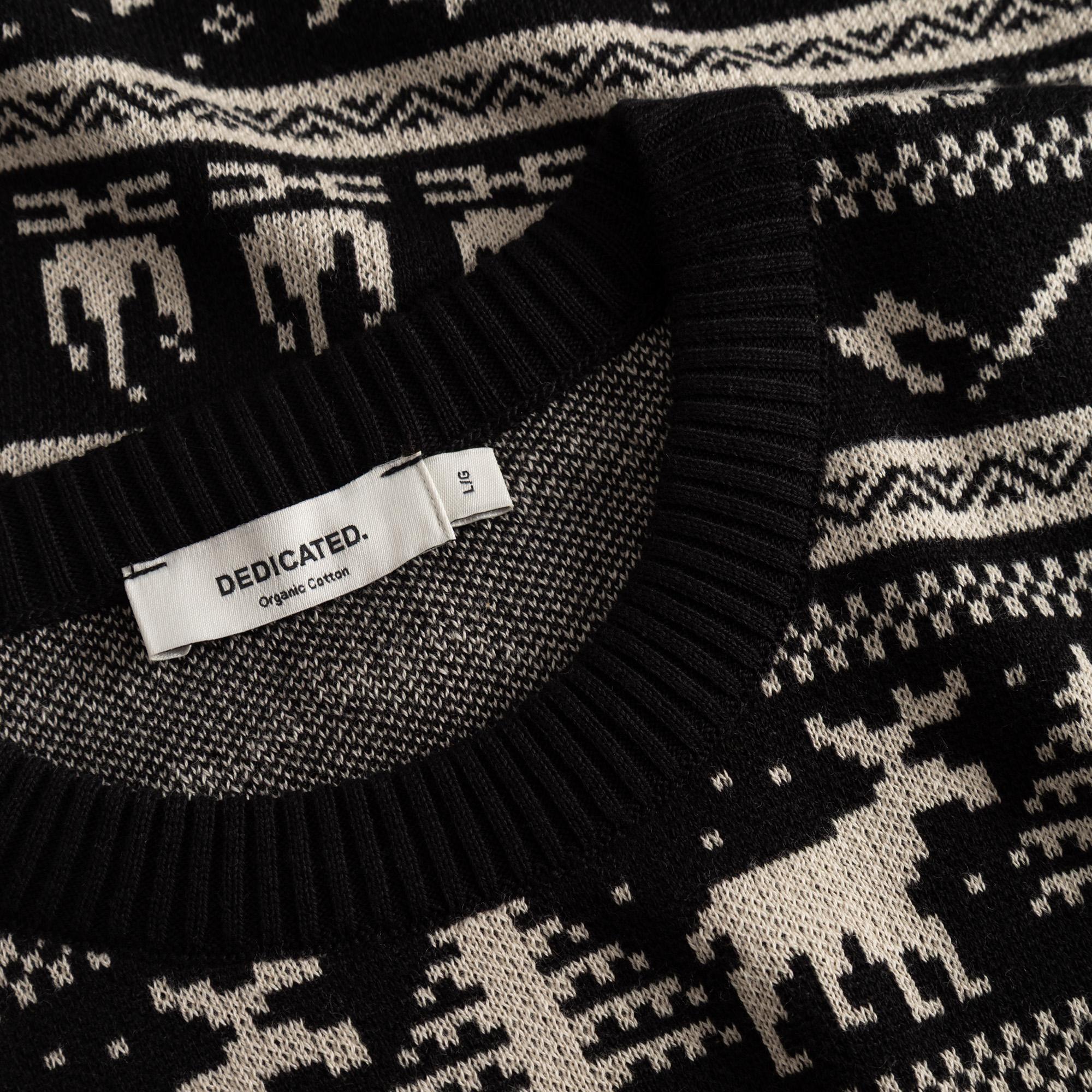Dedicated Mora Fairisle Hike Black Herren Strickpullover schwarz ecru